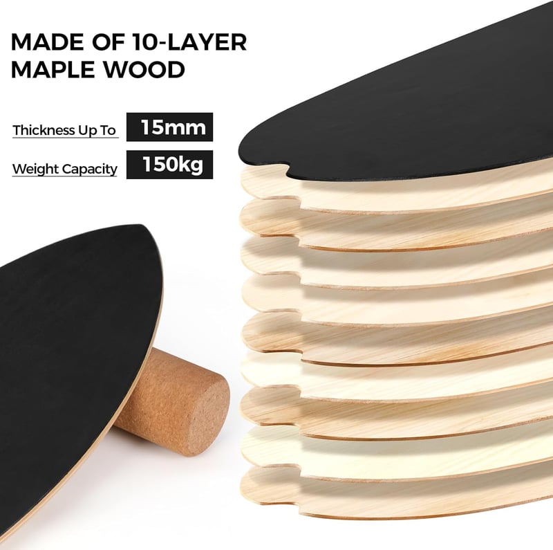 Cowiewie Balance Board 15mm + 10mm Parafa Tekercs 150kg Terhelhetőség