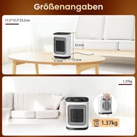 COWSAR Mini Ventilátoros Fűtőtest 1800W Kerámia Három Fokozat Túlmelegedés Védelem 3