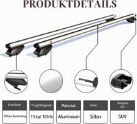 COWVIE 120 cm állítható alumínium tetőkereszt rudak tetőcsomagtartóhoz 2 db párban, keresztlécek 5
