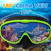 COZII gyerek snorkel búvárszemüveg orrvédővel, 180° panoráma - zöld - 4-14 éves korig 5