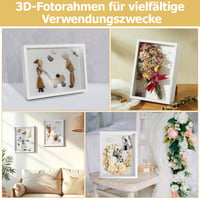 Coztie 3D rám na vyplnenie 30x40 cm, biely drevený hlboký rám s hĺbkou 3 cm na kvety, svadobný dar 7