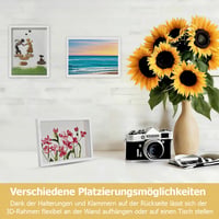 Coztie 3D rám na vyplnenie 30x40 cm, biely drevený hlboký rám s hĺbkou 3 cm na kvety, svadobný dar 6