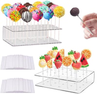 Coztie Cake Pop Tartó 2db Átlátszó Akril 20 Lyukas + 200 Pálcika 1