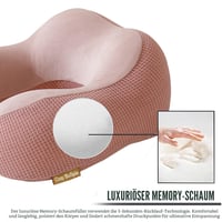 Cestovný vankúš Cozy BoSpin, vankúš na krk, pamäťová pena, prenosný oporný vankúš na kempovanie a spanie, ľahký a pohodlný, rýchlo zbaliteľný, ružový 5