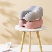 Cestovný vankúš Cozy BoSpin, vankúš na krk, pamäťová pena, prenosný oporný vankúš na kempovanie a spanie, ľahký a pohodlný, rýchlo zbaliteľný, ružový 6