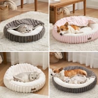 COZY KISS Macskaaágy takaróval 58 cm, kerek barlang kisméretű macskáknak és kutyáknak 6