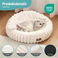 COZY KISS Macskaaágy takaróval 58 cm, kerek barlang kisméretű macskáknak és kutyáknak 4