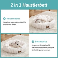 COZY KISS Macskaaágy takaróval 58 cm, kerek barlang kisméretű macskáknak és kutyáknak 3