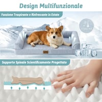 COZY KISS Ortopedický chladiaci pelech pre veľké psy 91x69x16 cm – Ergonomická pohovka s odnímateľným prateľným poťahom a penou so včelím vzorom, vodoodolná, svetlosivá 5