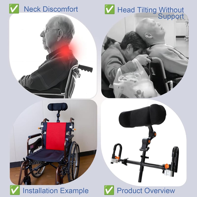 Cozyara Állítható Kerekesszék Fejtámla Ergonomikus Nyaktámasz Univerzális Kerekesszékhez