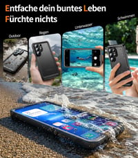 Vodotesný a nárazuvzdorný kryt Cozycase IP68 pre iPhone X/XS, 360° ochrana – čierny 9