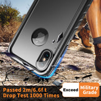 Vodotesný a nárazuvzdorný kryt Cozycase IP68 pre iPhone X/XS, 360° ochrana – čierny 4