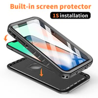 Vodotesný a nárazuvzdorný kryt Cozycase IP68 pre iPhone X/XS, 360° ochrana – čierny 5