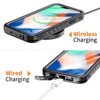 Vodotesný a nárazuvzdorný kryt Cozycase IP68 pre iPhone X/XS, 360° ochrana – čierny 8