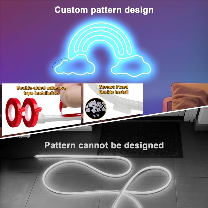 Cozylady 12m RGB LED neon szalag lámpa, vízálló, Bluetooth app vezérlés, zenesynch