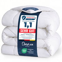 CozyLux Prikrývka 200x220 cm Biela celoročná prešívaná z mikrovlákna s výplňou 300GSM, certifikát Oeko-TEX 100, vhodná do práčky 1