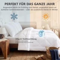 CozyLux Prikrývka 200x220 cm Biela celoročná prešívaná z mikrovlákna s výplňou 300GSM, certifikát Oeko-TEX 100, vhodná do práčky 3