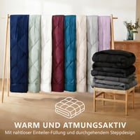 CozyLux Prikrývka 200x220 cm Biela celoročná prešívaná z mikrovlákna s výplňou 300GSM, certifikát Oeko-TEX 100, vhodná do práčky 9
