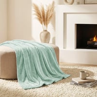 Mäkká flanelová deka CozyLux 150x200 cm, šalviovozelená - XL teplá deka na pohovku na štyri ročné obdobia, Oeko-Tex 100, 260 g/m² 6