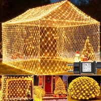 Cozymeow 3x2m 200 LED Hálós Kültéri Fényfüzér Meleg Fehér, Időzítő, 8 Mód, Vízálló 1