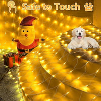 Cozymeow 3x2m 200 LED Hálós Kültéri Fényfüzér Meleg Fehér, Időzítő, 8 Mód, Vízálló 8