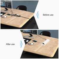 CPROSP Beépíthető Aljzat 2 USB-vel, Összecsukható Munkalapba Süllyeszthető Fehér 5