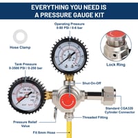 CPROSP Regulator de presiune CO2, reductor de presiune pentru bere, regulator de gaz dioxid de carbon pentru fabricarea berii 5