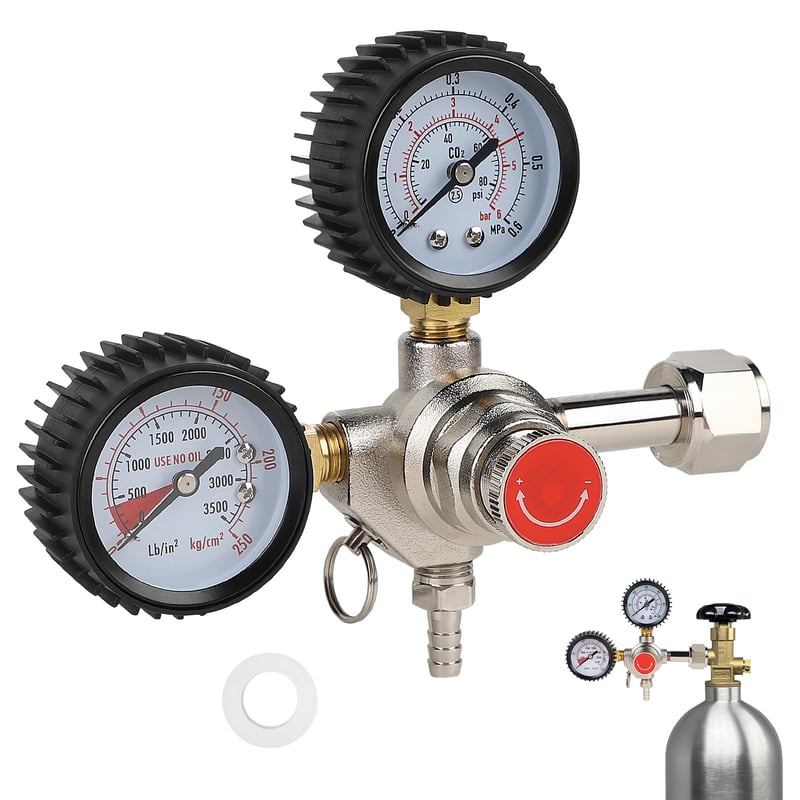 CPROSP Regulator de presiune CO2, reductor de presiune pentru bere, regulator de gaz dioxid de carbon pentru fabricarea berii