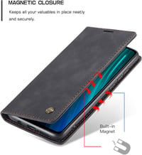 Cracedily Xiaomi Redmi Note 8 Pro Flip Tok Mágneses Kártyatartóval és Állvánnyal Fekete 2