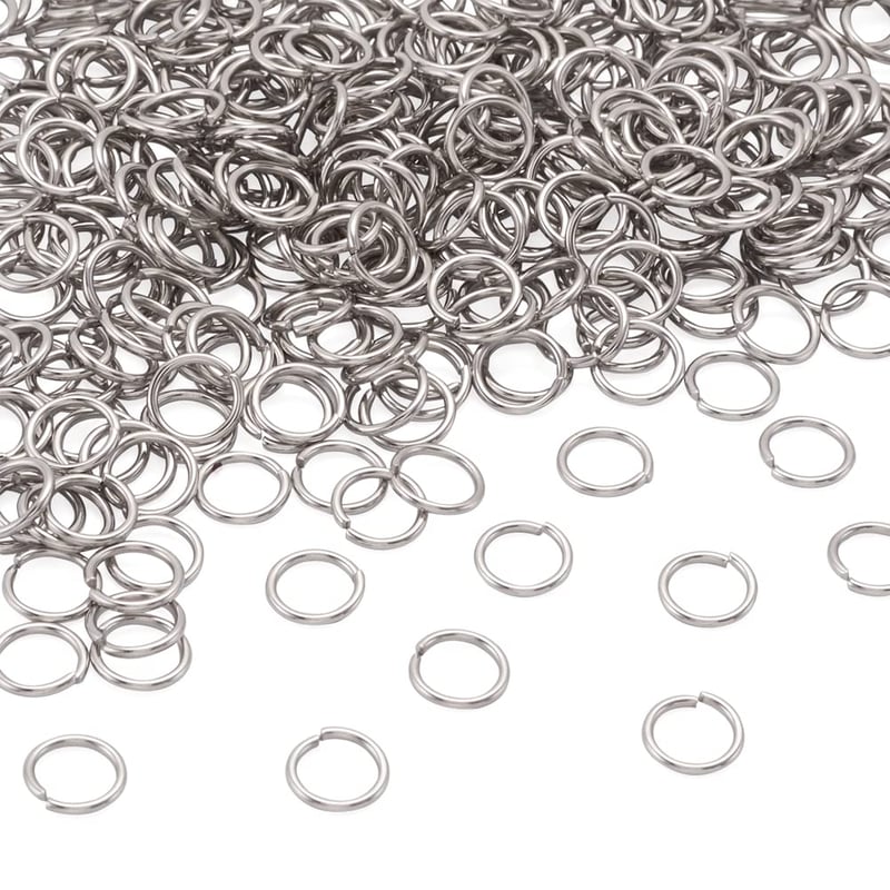 Craftdady 2000 ks 8 mm x 1 mm otvorené spojovacie krúžky z nehrdzavejúcej ocele na výrobu šperkov