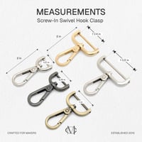 CRAFTMEMORE VT493 Karabiner kopča s vijkom i zasunom 2,54 cm zlatna, zamjenski nosač za remen torbe, 2 kom. 2