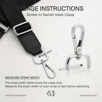 CRAFTMEMORE VT493 Karabiner kopča s vijkom i zasunom 2,54 cm zlatna, zamjenski nosač za remen torbe, 2 kom. 3