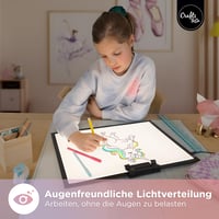 Crafts&Co LED svjetleći stol A3, podesiva svjetlina, lightpad 470x345 mm, USB priključak, podloga za diamond painting i crtanje, svjetlosna ploča 6