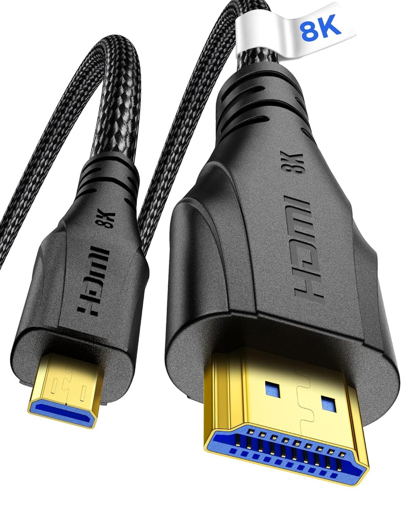Cratree 8K Micro HDMI - HDMI 2.1 kábel 3m, 60Hz, Ethernet, GoPro kompatibilis