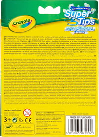 Sada umývateľných fixiek Crayola Super Tips, 12 ks, rôzne farby, stredný hrot, na školské a voľnočasové účely, kaligrafia 2