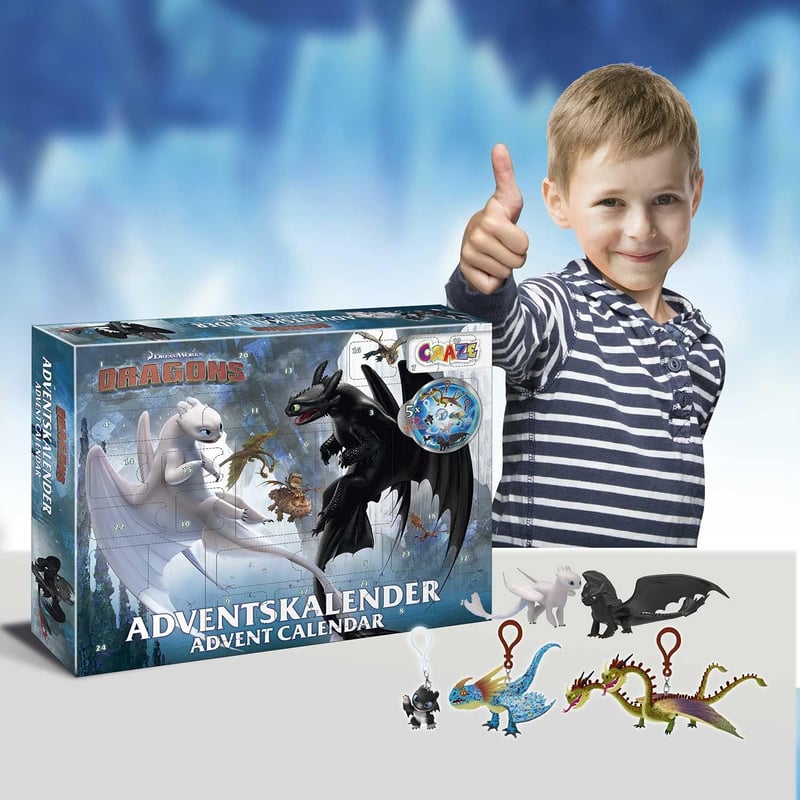 CRAZE Dragons 3 Adventi Naptár Gyerekeknek, 24 Meglepetés, Fiúknak és Lányoknak