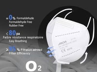 CRAZYCHIC FFP2 respirátor čierny 20 ks - Certifikovaný CE respirátor EN149, 5-vrstvová ochranná maska proti prachu s vysokou filtráciou, jednotlivo balená 7