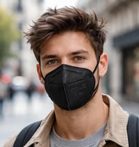 CRAZYCHIC FFP2 respirátor čierny 20 ks - Certifikovaný CE respirátor EN149, 5-vrstvová ochranná maska proti prachu s vysokou filtráciou, jednotlivo balená 3