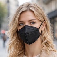 CRAZYCHIC FFP2 respirátor čierny 20 ks - Certifikovaný CE respirátor EN149, 5-vrstvová ochranná maska proti prachu s vysokou filtráciou, jednotlivo balená 2