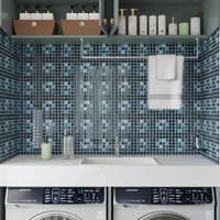 CRE8TIVE Autocolant Mozaic Verde pentru Gresie 16 buc., Autoadeziv pentru Renovare Baie și Bucătărie, Rezistent la Apă 30,5x30,5 cm 4