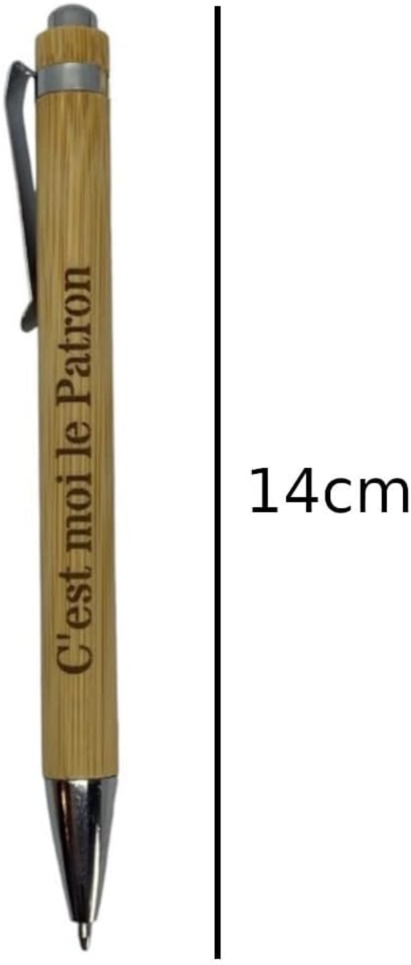 Créa03 Gravírozott Fa Golyóstoll "C'est Moi le Patron" Ajándék Szett