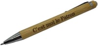 Créa03 Gravírozott Fa Golyóstoll "C'est Moi le Patron" Ajándék Szett 1