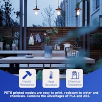 Creality PETG 1.75mm 3D nyomtató filament 1kg tekercs átlátszó kék - Polyethylene Terephthalate Glycol, 1 kg transparent blue 4