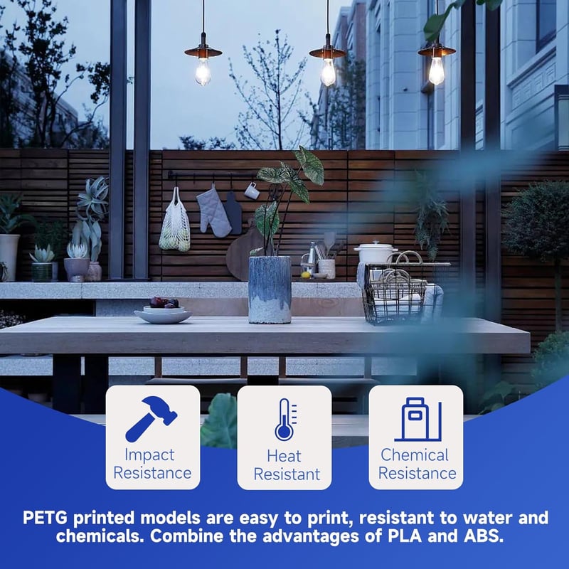 Creality PETG 1.75mm 3D nyomtató filament 1kg tekercs átlátszó kék - Polyethylene Terephthalate Glycol, 1 kg transparent blue