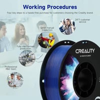 Creality PETG 1.75mm 3D nyomtató filament 1kg tekercs átlátszó kék - Polyethylene Terephthalate Glycol, 1 kg transparent blue 7