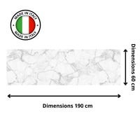 Samolepiaci kuchynský panel CREARREDA z PVC 190x60 cm s motívom bieleho mramoru, vodoodolný a trvácny ochranný kryt do kuchyne, vyrobený v Taliansku 3