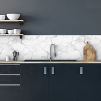 Samolepiaci kuchynský panel CREARREDA z PVC 190x60 cm s motívom bieleho mramoru, vodoodolný a trvácny ochranný kryt do kuchyne, vyrobený v Taliansku 1