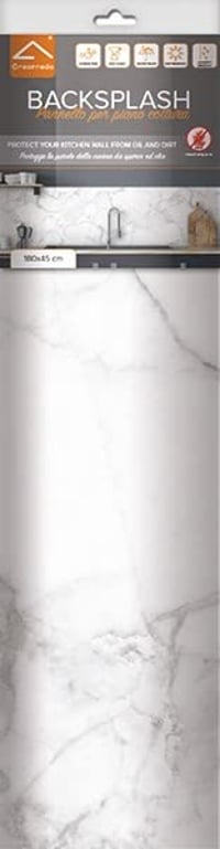 Samolepiaci kuchynský panel CREARREDA z PVC 190x60 cm s motívom bieleho mramoru, vodoodolný a trvácny ochranný kryt do kuchyne, vyrobený v Taliansku 4