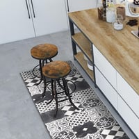 CREARREDA Vinyl Konyhai Szőnyeg Futó 120x50 cm Csúszásgátló Mosható Palakő Cementlap Mintával 100% Olasz Gyártmány Padlóvédő 1