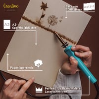 Creative Deco 10x A3 Rétegelt Lemez 3mm Nyírfa Lézervágható Furnér Lap 4